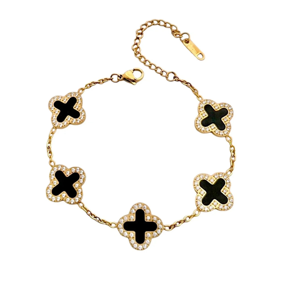 5 Clover Midnight Bracelet -18K