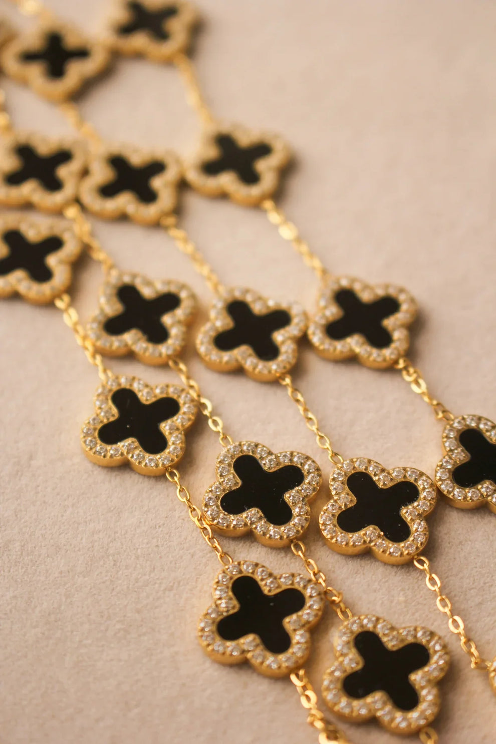 5 Clover Midnight Bracelet -18K